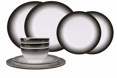 Produktbild von Melamin Campinggeschirr Set [New Black] für 4 Personen – 12-teilig – bruchsicher, BPA-frei – ideal für Camping, Outdoor & Wohnmobil