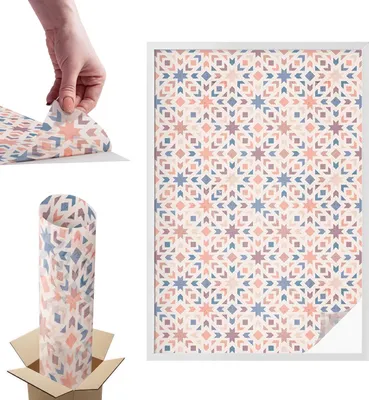 Obrázok produktu pre Fólia na ochranu súkromia - 146x100 cm - farebné sklo / vitrážový dizajn - nepriehľadná a dekoratívna - samolepiaca dekoratívna fólia na sklo - ochrana proti UV žiareniu, jednoduchá inštalácia - farebné vzory