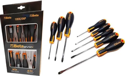 Produktbild von BETA TOOLS Satz mit 8 Schlitz- und Kreuzschlitzschraubendrehern