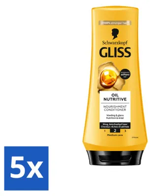 Productafbeelding van 5 x Schwarzkopf Gliss Hair Repair Olie Conditioner - 200 ml - Voordeelverpakking - 5 stuks