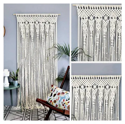 Produktbild von Gewebtes Wandbehang für Türen, Raumteiler und Fensterdekoration, Hochzeits-Hintergrund und Boho Wanddekor für Wohnräume