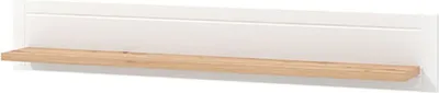 Produktbild von Dmora Regal Suelli 146x20x24h cm Weiß, ein Regal mit geometrischem Detail