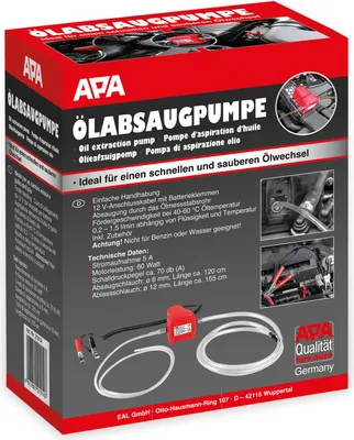 Produktbild von APA Ölabsaugpumpe 12V Ölpumpe Förderleistung 1,5 L pro Min Ölwechsel Diesel