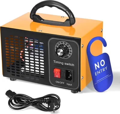 Zdjęcie produktu dla Generator ozonu – oczyszczacz powietrza O3 – wydajność 60 000 mg/h – timer 60 min – do samochodu i domu – żółty