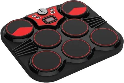Productafbeelding van Elektronisch Drumstel - Digitale Percussie - Muziek Maken - Ingebouwde Speakers - 7 Pads - Zwart
