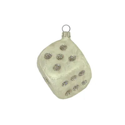 Produktbild von Haberland Christbaumschmuck,-kugel - Kleiner Würfel Eislack weiss 8cm