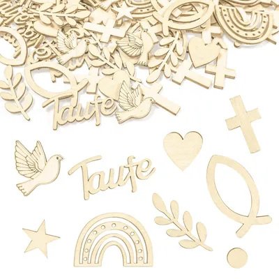 Productafbeelding van Decoratieve houten streudeco voor doop, babyshower en feesten - 180 stuks