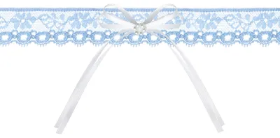 Produktbild von Strumpfband zur Hochzeit mit Schleife & Perlen Hellblau