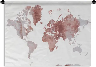 Produktbild von MuchoWow® Wandteppich Wandbehang Weltkarte - Rosa - Marmor 120x90 cm Tapisserie Dekoration Wandtuch - Wohnen - Aufhänger für die Wand