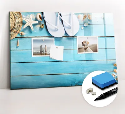 Produktbild von Magnetpinnwand Memoboard - Zubehörsatz - Schwarzer Marker + Schwamm + Magnete - 60 x 40 cm - Urlaubsaccessoires