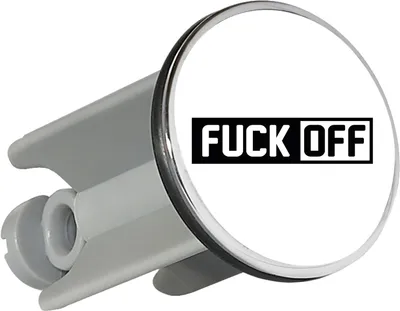 Produktbild von Huuraa Waschbeckenstöpsel Fuck Off Schriftzug 4cm höhenverstellbar Abflussstopfen Geschenkidee