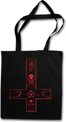Produktbild von Urban Backwoods Satanic Cross, Stofftasche, Farbe: Schwarz