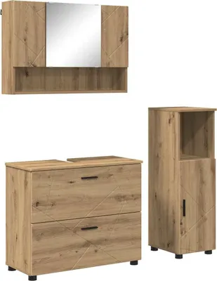 Produktbild von vidaXL Badezimmermöbel-Set 3 Stk. Artisan-Eiche 76,5 x 35 x 64 cm