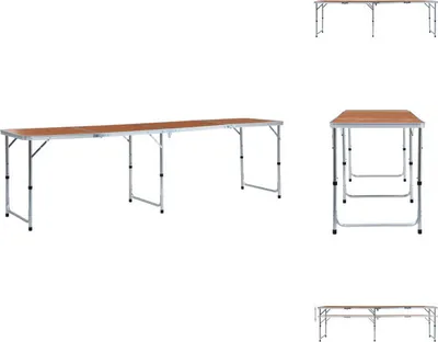 Produktbild von vidaXL Klappbarer Campingtisch Aluminium 240 x 60 cm -  Campingmöbel