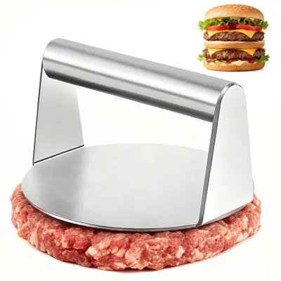 Smash-Burgerpresse aus Edelstahl 304, rund, 14 cm