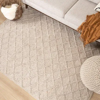 Zdjęcie produktu dla Volero - Dywan wełniany pleciony - Knit Beżowy - 200x290 cm