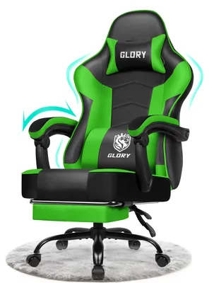 Zdjęcie produktu dla Krzesło gamingowe Adormii, ergonomiczne krzesło do gier, krzesło biurowe, krzesło gamingowe z podnóżkiem, regulowane oparcie, krzesło gamingowe wytrzymujące obciążenie do 150 kg