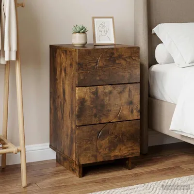 Immagine prodotto di vidaXL Comodino in legno impiallacciato noce, 33,5 x 34,5 x 60 cm