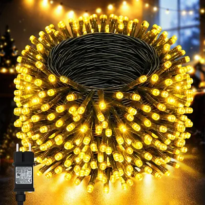 Außen-Lichterkette 50 m, 500 LEDs, warmweiß, Timer, 8 Modi