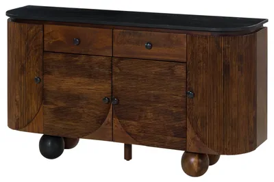 Immagine prodotto di MASSIVMOEBEL24 | Credenza in legno di mango 150x40x80 laccato marrone scuro scuro FLORENZ #220