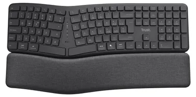 Image de Trust Keyra ERGO Wireless Multi Keyboard DE Bluetooth®, Wireless Keyboard Ergonomic German, QWERTZ Black