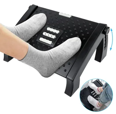Image de Repose-pieds ergonomique - Réglable en 6 hauteurs - Fonction massage - Antidérapant