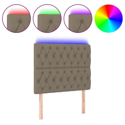 Produktbild von vidaXL LED Kopfteil Taupe 90x7x118/128 cm Stoff