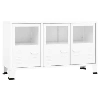 Produktbild von Industrial Sideboard Weiß 105x35x62 cm Metall und Glas