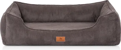 Produktbild von Knuffelwuff orthopädisches Hundebett aus Cord mit Handwebcharakter Nunavut M-L 85 x 63cm Braungrau