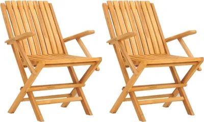 Produktbild von vidaXL Gartenstühle 2 Stk. Klappbar 61x67x90 cm Massivholz Teak