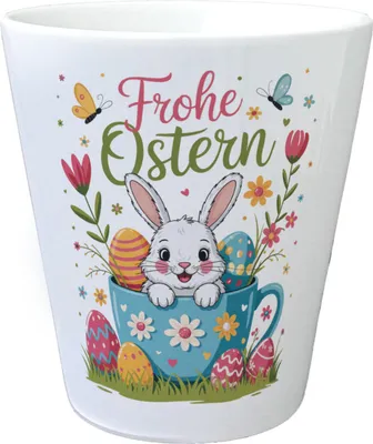 Produktbild von Frohe Ostern Blumentopf mit Hase