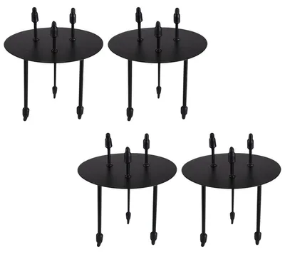 Image de Fiche de bougie en métal Set de 4 bougies noires Support de bougie