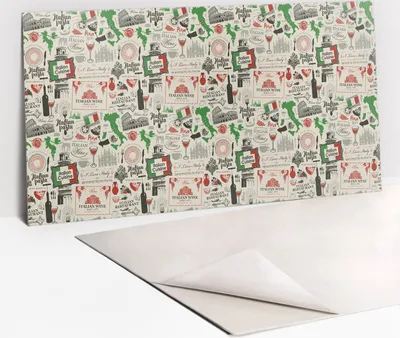 Obrázek produktu pro Ochranný Panel PVC - Samolepicí Vinylové Dlaždice na Stěnu - 100 x 50 - italská restaurace