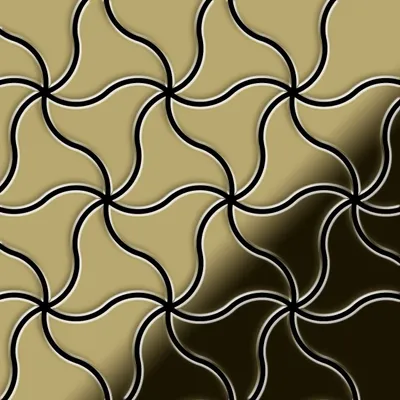 Produktbild von Mosaik Fliese massiv Metall Messing gewalzt gold 1,6mm stark Ninja-BM