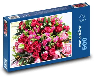 Obrázek produktu pro Puzzle 500 Kytice růží k Valentýnu - martinpuzzle