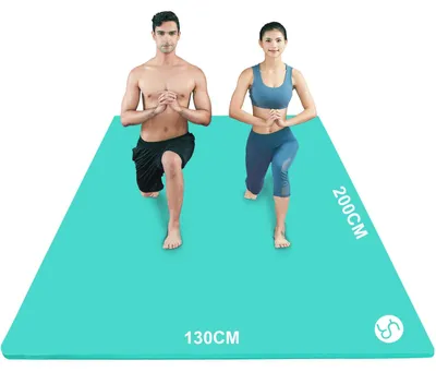 Productafbeelding van Yoga mat met antislip oppervlak, NBR materiaal, 200x130 cm, 15 mm dik, fitnessmat voor Pilates