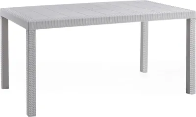 Produktbild von Outdoor Tisch Debueh, rechteckiger Gartentisch, Mehrzweck-Gartentisch in Rattan-Optik, 100 %  Italy, 150x90h74 cm, Weiß