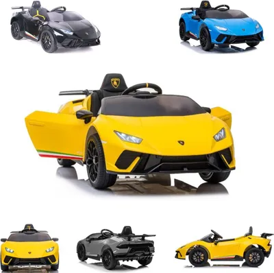 Produktbild von ES-Toys Kinder Elektroauto Lamborghini Huracan EVA-Reifen Scheinwerfer Bluetooth gelb