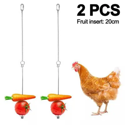Produktbild von 2,Stück,Huhn,Gemüse,Spieß,Obsthalter,für,Hühner,Vogel,Edelstahl,Lebensmittelhalter,Obst,Gemüse,Stockhalter,Vögel,Hängen,Feeder,Spielzeug