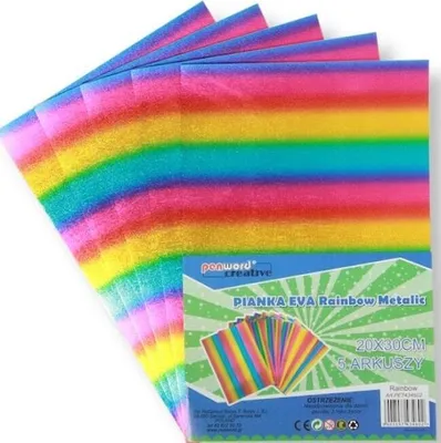 Productafbeelding van Pianka, regenboogkleur, metallic, 20x30 cm, 5 stuks