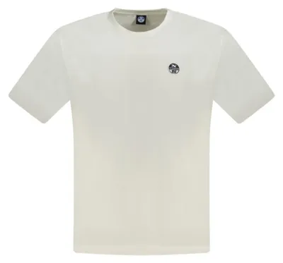 Produktbild von Weißes Herren-Kurzarm-T-Shirt mit Rundhals und Applikation