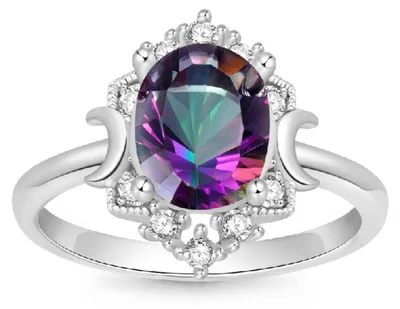 Produktbild von Gnoce Ring mit violett-grünem Stein IGR036-7