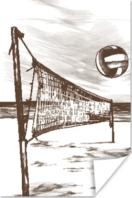 Produktbild von MuchoWow® Poster Volleyball - Strand - Netz 120x180 cm - Kunstposter