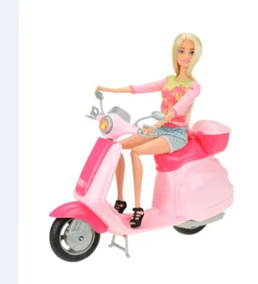 Produktbild von LAUREN 04113A - Teenagerpuppe auf Roller, rosa Roller mit Spielzeugpuppe