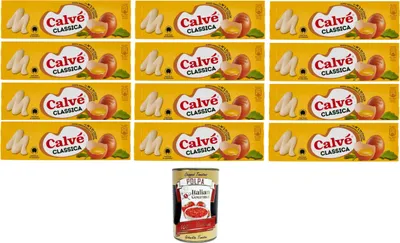 Produktbild von Calvé Calve Klassik Mayonnaise mayonaise Soße Sauce Mayo Imbiss Fritten 12x 150ml + Italian Gourmet polpa 400gr