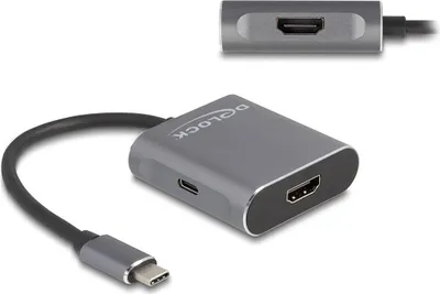 Produktbild von Delock - Video-/Audio-Splitter - 1 x USB-C + 2 x HDMI - Desktop