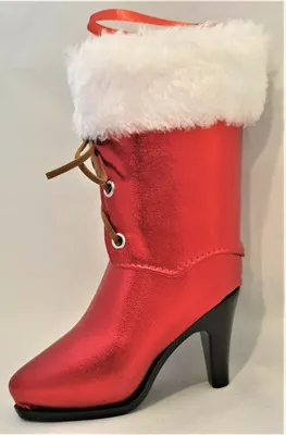 Produktbild von Idena 10040163 - Nikolausstiefel Lady, Größe 10,5 x 5 x 16 cm, Dekoration, Santa Lady, Weihnachten, Geschenk, Baumschmuck