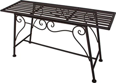 Produktbild von Jardinion Gartenbank Sitzbank Edel Rost-Optik 83 x 27 x 45cm Metall Baum Englischer Garten Design Anthrazit, Balkonbank