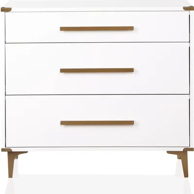 Produktbild von Kommode mit 3 Schubladen aus MDF weiß