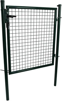 Produktbild von Gartentor Gartentür grün Zauntor Hoftor Einflügeltor verzinkt abschließbar 100x100cm Metalltor Wellengittertor TOP MULTI